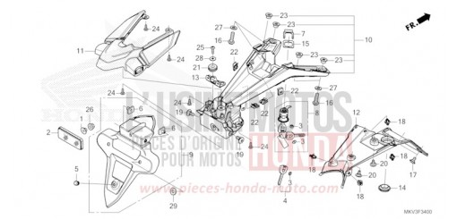 GARDE-BOUE ARRIERE NSS750R de 2024